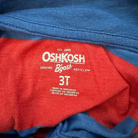 OshKosh B’gosh | Wide Striped Polo Shirt (3T) ♥️💙 - Picture 3 of 3